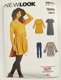 a woman's dress and leggings sewing pattern from the new look book