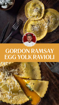 Gordon Ramsay Egg Yolk Ravioli Egg Yolk Ravioli Brown Butter Sauce, Recipes With Just Egg Yolks, Gordon Ramsay Eggs, Egg Ravioli, Egg Yolk Ravioli, Chef Ramsey, Egg Yolk Recipes, Masterchef Recipes, Ricotta Filling