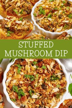 stuffed mushroom dip is an easy appetizer for any occasion