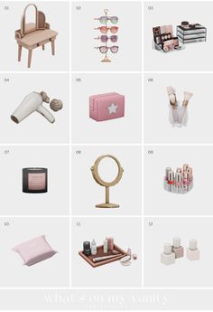 an assortment of different items that are in the shape of a chair and other things