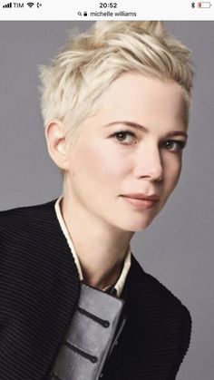 Edgy Pixie, Short Straight Hair, Edgy Hair, Michelle Williams, Penteado Cabelo Curto, Short Pixie Haircuts, Short Blonde, Short Hair With Bangs