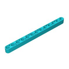 a blue lego block sitting on top of a white surface with holes in the middle