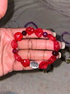 Bracelet is easy to put on. Beautiful red that would easily match with a any red outfit . Cheap Red Beaded Bracelets For Birthday, Cheap Handmade Red Charm Bracelet, Lexington Nc, Titanium Bracelet, Red Outfit, Beads Bracelet, Charm Bracelets, Put On, Favorite Jewelry