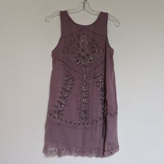 Free People Sheer Beaded Tunic Dress. Lavender Color. Nwt But Has Small Pull On The Back As Pictured. Feel Free To Make An Offer! Long Sleeve Flower Dress, Sleeveless Sequin Dresses For Festivals, Cotton Tunic Dress, Sleeveless Embellished Festival Dress, Dress Lavender, Embellished Sleeveless Festival Dress, Purple Sleeveless Embellished Sequin Dress, Purple Embellished Sleeveless Sequin Dress, Embellished Sleeveless Mini Dress For Festival