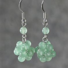 Drop Earrings jade green for women dangle stone bridal on Etsy, $12.95 Jade Bead Necklace, Bead Earring, Handmade Jewelry Bracelets, Bridal Earrings Drop, Earrings Gemstone, Earring Designs, Ball Drop, Ceramic Earring, Jade Earrings