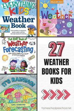 books about weather for kids with title overlay