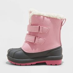 These Denver Winter Boots from Cat & Jack™ will keep your little one's toes warm during winter adventures. These winter boots feature a leather-blend solid upper along with a comfy insole and cozy faux-shearling lining, and the waterproof construction makes sure their feet stay cozy, toasty and dry. The two straps with hook-and-loop fastening complete the design with a secure fit and easy on and off. Cat & Jack™: Designed for all children so you can trust it's made for yours. Denver Winter, Toddler Winter Boots, Toddler Winter, Rubber Boot, Girls Shoes Kids, Winter Adventure, Stay Cozy, Rubber Heels, Cat & Jack