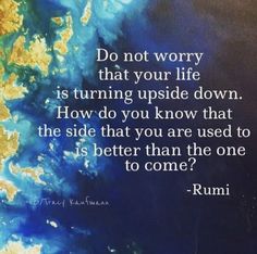 a quote from rumi on the ocean with gold and blue waves in the background