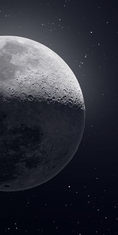 an artist's rendering of the moon in space