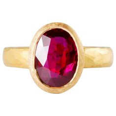 22 Karat Gold Ring with Oval Brilliant Cut Natural Ruby 3.04 Carat GIA Certified | See more rare vintage Cocktail Rings at https://www.1stdibs.com/jewelry/rings/<null> Vintage Cocktail Rings, Oval Sapphire Ring, Notting Hill London, Vintage Cocktail Ring, Gold Highlights, Jewellery Designer, Modern Ring, Vintage Cocktail, Natural Ruby