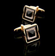 Onyx Cufflinks, Gold Wrap, Gold Cufflinks, Cufflink Set, Cufflinks Wedding, Modern Gentleman, Silver Cufflinks, Cufflinks Men, Black Chain