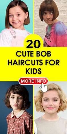 Our selection of Cute Bob Haircuts for Kids 2024 includes the elegant French bob. This classic style is reinvented for kids, offering a sophisticated yet adorable look perfect for any occasion. Bob Haircuts For Kids, Bob Haircut For Kids, Haircut For Kids, Haircuts For Kids, Kids Short Haircuts, Kids Bob Haircut, Kids Bob, Bob Haircut For Girls, Cute Bob Haircuts