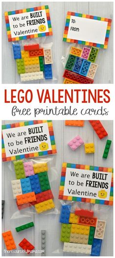 lego valentine's card with instructions to make it look like they are made out of legos