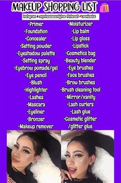 Makeup Shopping List, Makeup Shopping, Makeup List, Makeup Tips For Beginners, Glow Up Tips, Eye Brushes, Makeup For Beginners