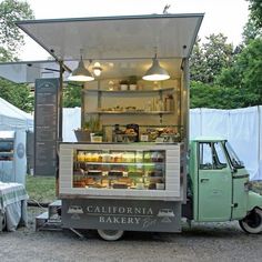 an old truck is selling food and drinks