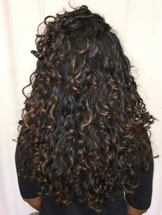 Pintura Highlights Wavy Hair, Dark Balayage Curly Hair, Pintura Highlights Curly Black Hair, Highlight Black Hair, Curly Hair Lowlights, Pintura Highlights Curly