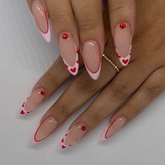 Vday Nails, Colourful Nails, Unghie Nail Art, Girly Acrylic, Brown Acrylic, Simple Acrylic, Nail Designs Valentines, Summery Nails