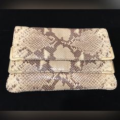 Michael Kors 100% Genuine Leather Snakeskin Clutch Nwt 11” W X 7 1/2” H Closed Has Lots Of Pockets Double Flap Open And Inside Pockets On Second Flap Opening Smart Wallet, Michael Kors Clutch, Fabric Wallet, Wrist Wallet, Michael Kors Wristlet, Black Wristlet, Bags Vintage, Snake Patterns, Lots Of Pockets