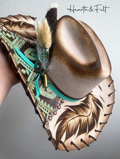 Diy Cowgirl Hats, Western Gift Ideas, Hat Customization, Boho Hats, Cowboy Hat Design