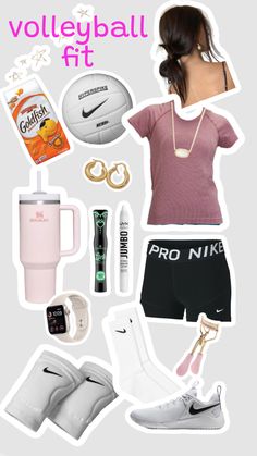 Aesthetic Volleyball Outfits, Volley Ball Fits, Outfits To Wear To Volleyball Practice, Practice Outfits Volleyball, Cute Outfits For Volleyball Practice, Volleyball Outfits Aesthetic, Volley Ball Bag Essentials