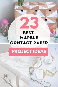 image collage of marble contact paper projects with text overlay Paper Project Ideas, Diy Marble Contact Paper, Contact Paper Ideas, Marble Contact Paper, Shelves Furniture, Woodworking Tutorials, Marble Price, Diy Marble, Paper Ideas