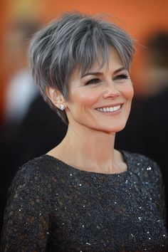 Boots For Women Over 50, Gray Pixie, Tutorial Hairstyles, Out Hairstyles, Pixie Haircut Ideas, Hairstyle Tutorials, Hairstyles For Women Over 50, Pixie Haircut For Thick Hair