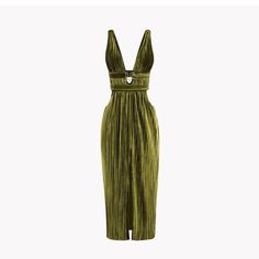 Main Fabric Composition: Polyester (Polyester Fiber) Green Lined Midi Dress For Party, Green Lined Evening Midi Dress, Green Lined Midi Dress For Evening, Chic Lined Green Midi Dress, Chic Green Lined Midi Dress, Deep V Dress, V Dress, Athleisure Dress, Swimwear Bottoms