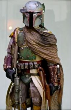 a star wars boba fett costume on display