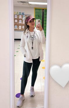 PE Teacher Outfit Pe Coach Outfit, Sporty Teacher Outfits, Pe Teacher Outfits Female, Gym Teacher Outfits, Pe Teacher Outfits, Job Outfits, Gym Teacher, Coach Outfits, Fall Activewear