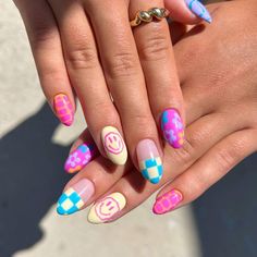 A little change of scenery since I moved this weekend, but did the cutest nails on my sister!🩷 Inspired by @tamaminails ✨ #naturalnails… | Instagram Colorful Nail French, Cutest Nails, Cute Simple Nails, Work Nails