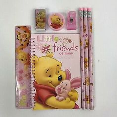 winnie the pooh and piglet notebook with pencils