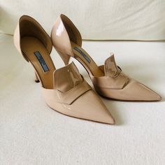 Beautiful Patent Nude Prada Heels. Worn Maybe 10 Times. Purchased From Neiman’s Last March For $800. 3 Inch Heel. Prada Heels, Shoes Prada, 3 Inch Heels, Nude Heels, Prada Shoes, Shoes Women Heels, Prada, Shoes Heels, Pumps