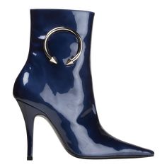 DORATEYMUR Panther in Cloudy Blue Patent  – L'Oeuvre Studying Accessories, Ankle Length Boots, London College Of Fashion, Blue Boots, Ankle Heels, Aesthetic Shoes, Boots For Women, Punk Fashion, Ankle Length