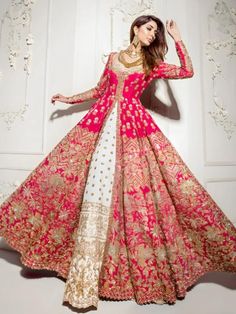 Latest Sangeet Lehengas from Best Sangeet Sandhya Lehenga Manufacturer in Surat to Dazzle the Night भारतीय दुल्हन संबंधी, डिजाइनर कपड़े, Anarkali Lehenga, Desi Wedding Dresses, Red Lehenga, Shocking Pink, Indian Bridal Dress, Indian Gowns Dresses, Pakistani Bridal Dresses