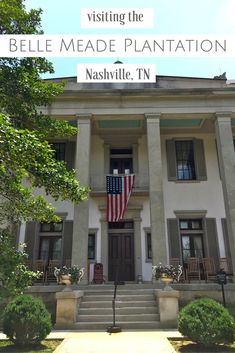 an old building with the words visiting the bellevue mead plantation nashville tn on it's front