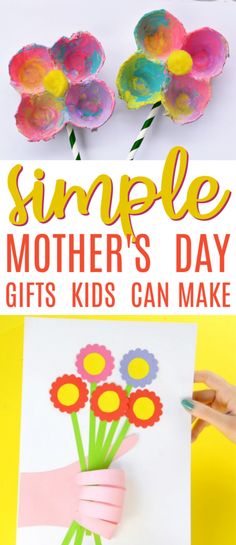 this simple mother's day gift is perfect for kids to make with paper flowers