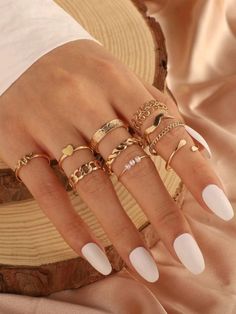 Antique Silver Rings, Nature Inspired Rings, Fancy Rings, Gold Rings Fashion, Girly Accessories, Rings Jewelry Fashion, Hand Jewelry, Girly Jewelry