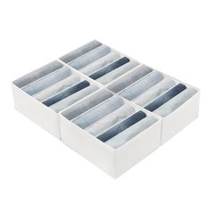 six compartment organizer with dividers in white