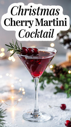 "Celebrate the festive season with a delightful Christmas Cherry Martini  Cocktail! This vibrant Cherry Martini Recipe combines the rich flavors of  cherry brandy and vodka, creating a perfect blend for holiday gatherings.  Impress your guests with this easy-to-make cocktail that’s a twist on  classic martini recipes. Ideal for those who love brandy cocktails and  refreshing lemon drop drinks, this red martini will add a splash of color  to your celebrations.!" Cherry Christmas Cocktail, Cherry Brandy Cocktails, Big Batch Holiday Cocktails, Recipes With Brandy, Classic Martini Recipes, Chocolate Cherry Martini, Holiday Martini Recipes, Winter Martini Recipes, Cherry Martini Recipe