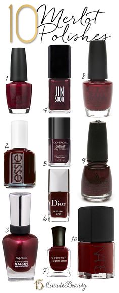 Garnet Nail Polish, Plum Nail Polish Colors, Essie Dark Red Nail Polish, Oxblood Nail Polish, Merlot Nails, Vamp Nail Polish, Dark Red Shades, Nails Dark Red, Oxblood Nails