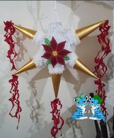 Diy Hair Bow Holder, Mermaid Pinata, Mexican Pinata, Mexican Christmas Decorations, Star Pinata, Jasmine Birthday, Mexican Christmas