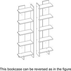 this bookcase can be reversed as in the figure below