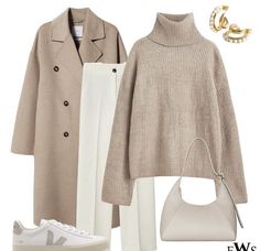 Mode Tips, Classic Style Outfits, Winter Fashion Outfits Casual, Beige Coat, Mode Casual, Autumn Outfit, Business Casual Outfits, Mode Inspiration, White Pants