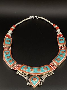 Spectacular Multicolour Tibetan Nepalese Brass Made Beautiful Choker Necklace  | eBay Beautiful Chokers, Not Available, Choker, Choker Necklace, Gift Card, Brass