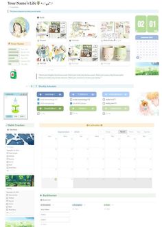 an image of a desktop calendar with images on the front and back page, as well as other web elements