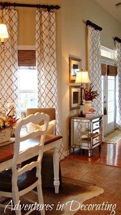 an image of a living room and dining room with the word adventures decorating on it