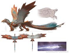 an image of some type of dragon with wings