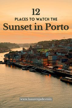 porto sunset aesthetic from the Douro River in porto portugal showcasing the best places to watch sunset in porto Porto Nightlife, Porto Portugal Aesthetic, Porto Aesthetic, Porto Beach, Lisbon Aesthetic, Porto Travel Guide, Porto Portugal Travel, Things To Do In Porto, Spanish Omelette