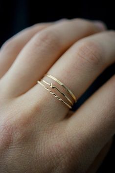 Knot Mixed Texture Set in 14K Gold Fill Ring Set Delicate | Etsy Stacking Rings Gold, Delicate Gold Ring, Rope Ring, Ring Styles, Stacking Ring Set, Symbolic Jewelry, Solid Gold Earrings, Textured Ring, Travel Jewelry Case