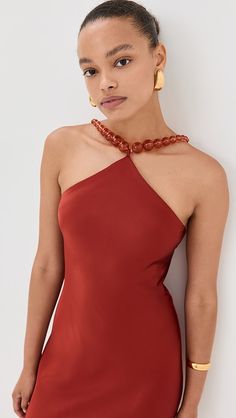 Shopbop - Designer Clothing, Shoes & Accessories Multi-way Halter Neck Top For Party, Multi-way Halter Top For Party, Elegant Stretch Backless Halter Top, Elegant Fitted Silk Halter Top, Elegant Stretch Halter Top, Backless, Elegant Silk Halter Top For Formal Occasions, Elegant Silk Halter Top For Formal Events, Asymmetrical Neckline Halter Dress For Party, Formal Stretch Halter Top